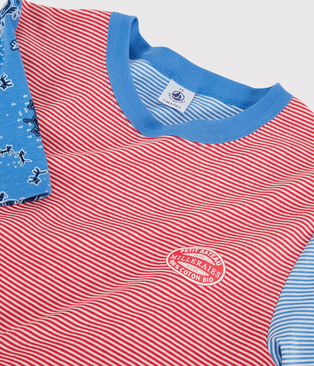 Tee-shirt L'ICONIQUE col rond en coton bio Femme rouge/multicouleur