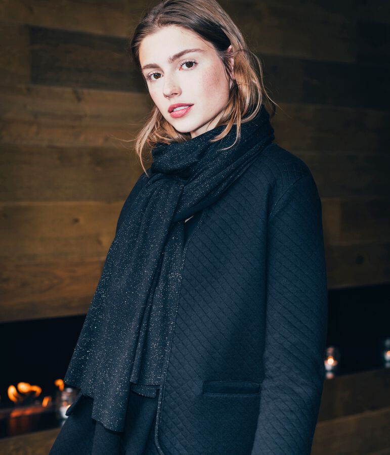 Echarpe brillante femme noir NOIR/jaune OR