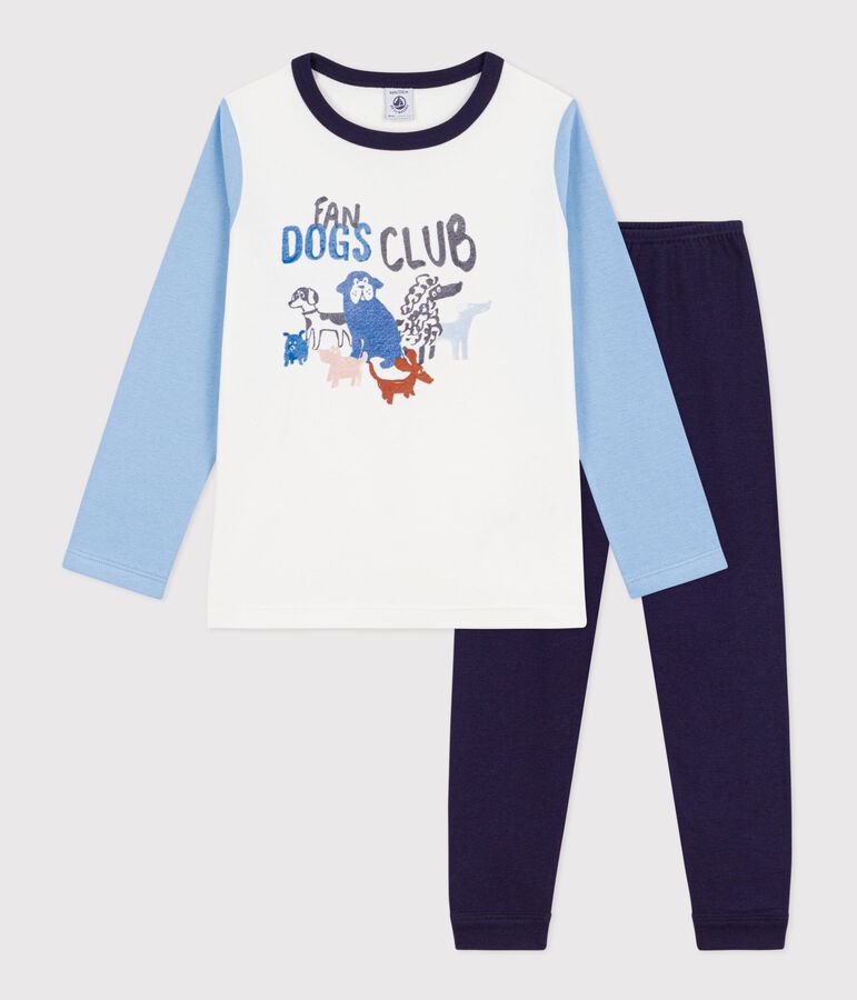 Pyjama enfant en coton motif chien bleu SOIR/ MULTICO