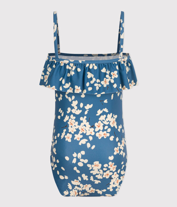 Maillot de bain 1 pi&egrave;ce imprim&eacute; enfant fille bleu/multicouleur