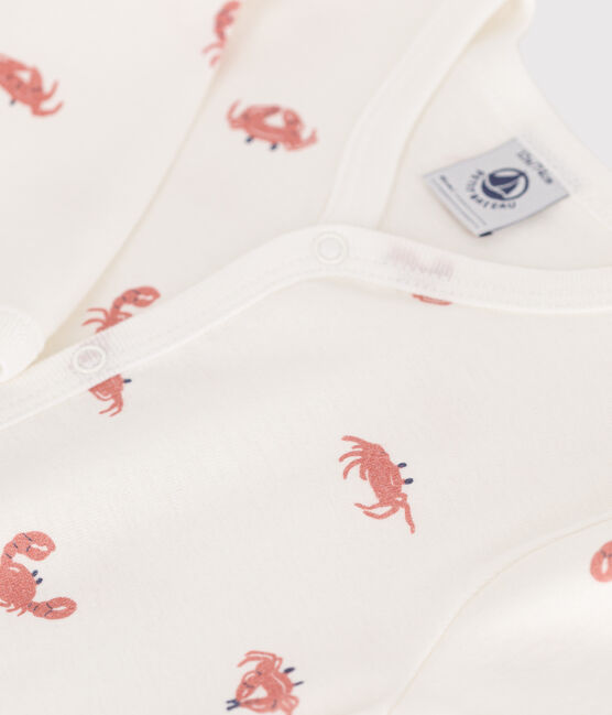 Pyjama bébé en coton crabes blanc MARSHMALLOW/blanc MULTICO