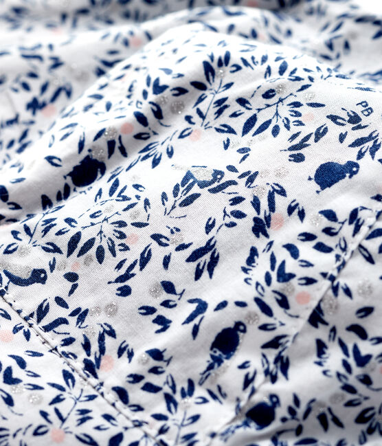 Capeline reversible bébé fille bleu SMOKING/blanc MULTICO