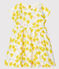 Robe manches courtes bébé fille en lin blanc MARSHMALLOW/blanc MULTICO