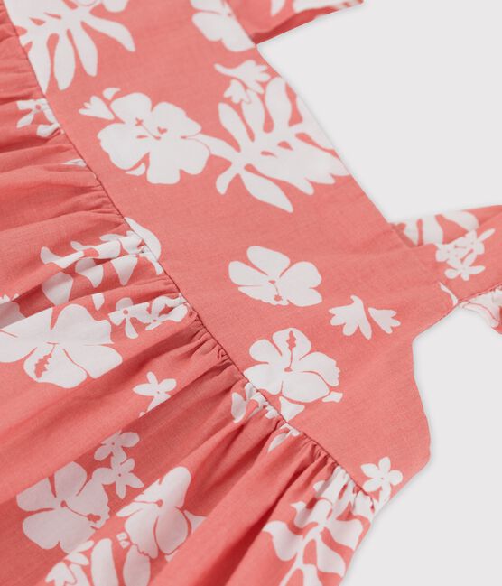 Robe imprimée Hawaï en popeline bébé rose PAPAYE/ MARSHMALLOW