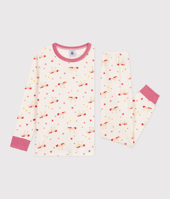 Pyjama enfant en coton imprimé chevaux MILK/ MULTICO