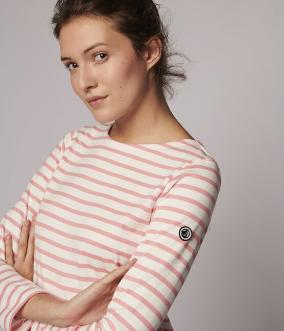 Marinière iconique Femme blanc MARSHMALLOW/rose GRETEL