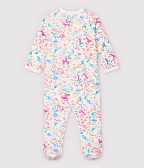 Dors-bien jungle bébé fille en coton blanc MARSHMALLOW/blanc MULTICO