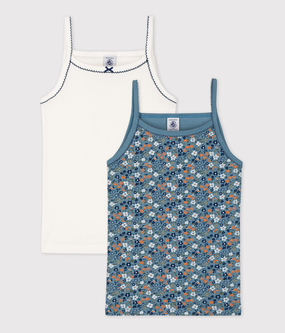 Lot de 2 chemises à bretelles fleur petite fille en coton variante 1