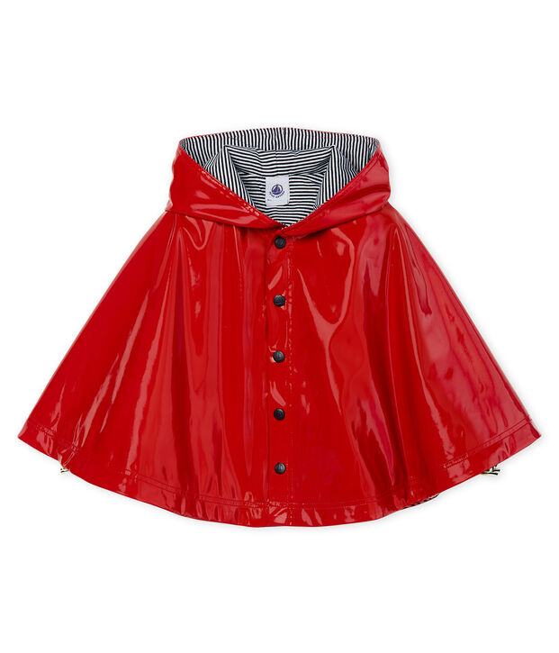 Cape de pluie vernis b&eacute;b&eacute; fille rouge