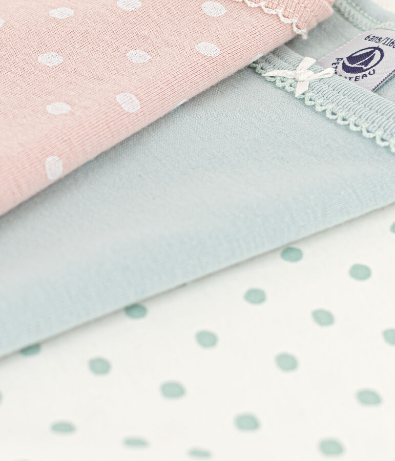 Lot de 3 chemises &agrave; bretelles &agrave; pois en coton petite fille multicouleur