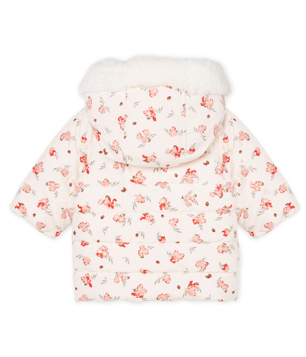 Doudoune b&eacute;b&eacute; fille en microfibre imprim&eacute;e rose/multicouleur