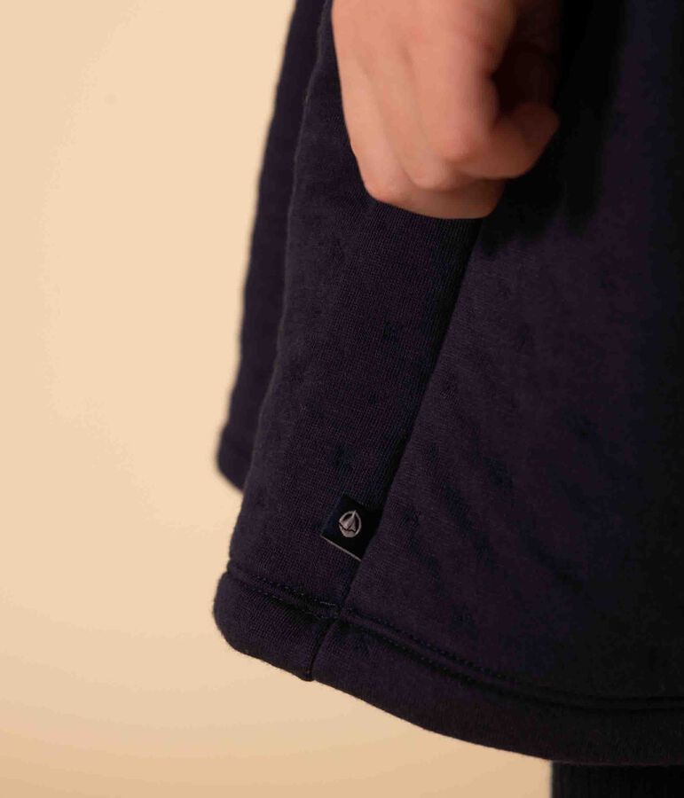 Robe manches longues unie enfant fille bleu