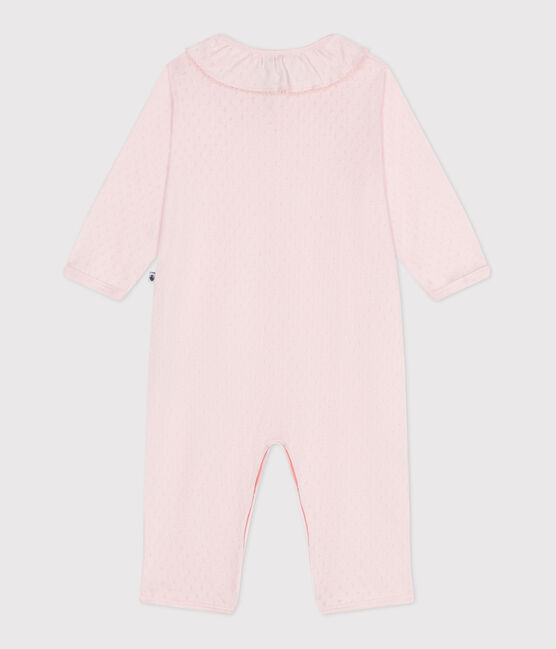 Pyjama bébé en coton sans pieds avec col claudine rose FLEUR
