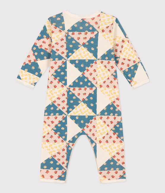 Pyjama bébé sans pieds patchwork en coton blanc AVALANCHE/ MULTICO