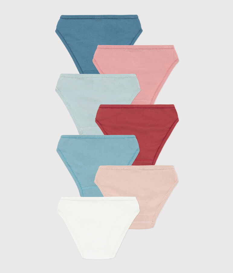 Lot de 7 culottes unies en coton petite fille multicouleur