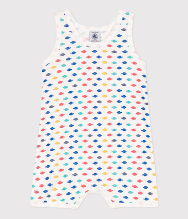 PETIT BATEAU - Combinaison courte animaux marins en coton bébé