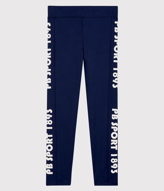 Legging de sport enfant fille bleu SMOKING