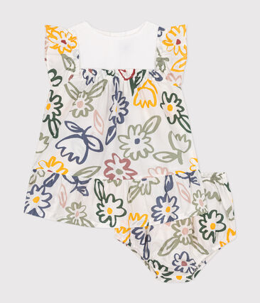 Robe manches courtes avec bloomer en popeline bébé
