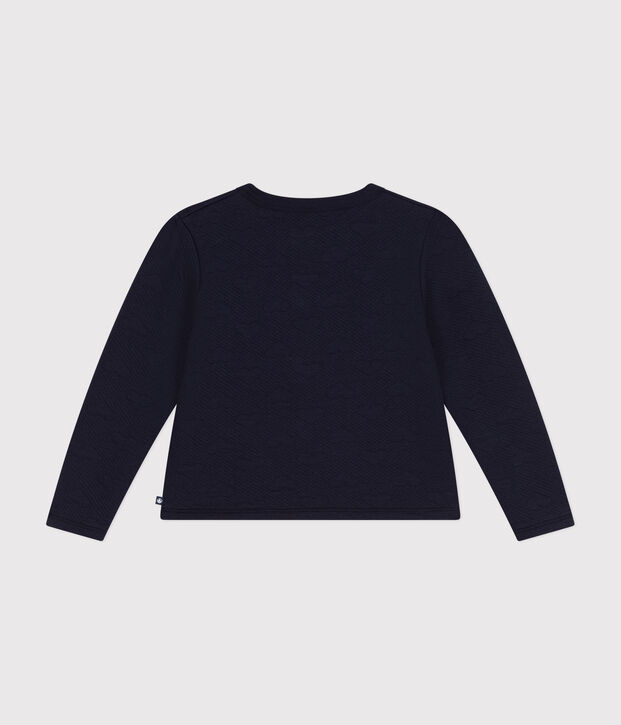 Cardigan en tubique enfant fille bleu