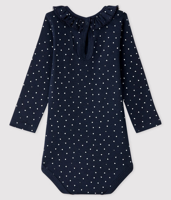 Body manches longues bébé fille bleu SMOKING/blanc MULTICO