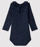Body manches longues bébé fille bleu SMOKING/blanc MULTICO