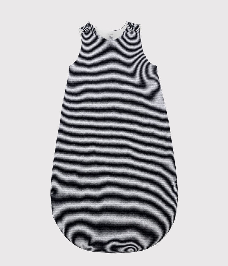 Gigoteuse ray&eacute;e b&eacute;b&eacute; en velours de coton biologique bleu SMOKING/blanc MARSHMALLOW