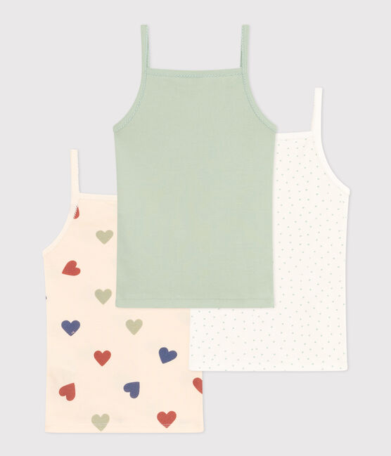 Lot de 3 chemises à bretelles cœur en coton enfant variante 1