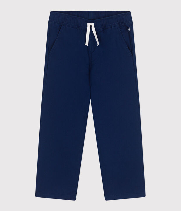 Pantalon enfant en coton bleu fonc&eacute;