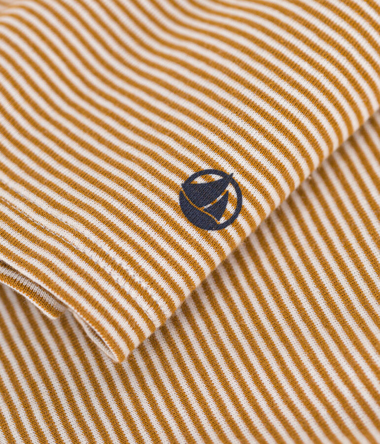 Tee-shirt col roul&eacute; L'ICONIQUE en coton Femme marron/blanc