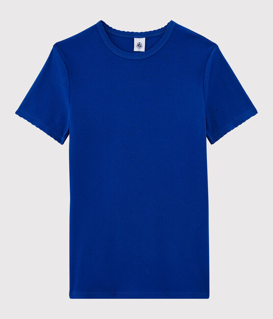 T-shirt col rond iconique en coton Femme bleu SURF