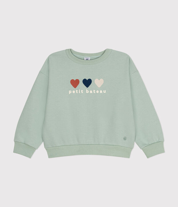 Sweatshirt en molleton enfant fille vert