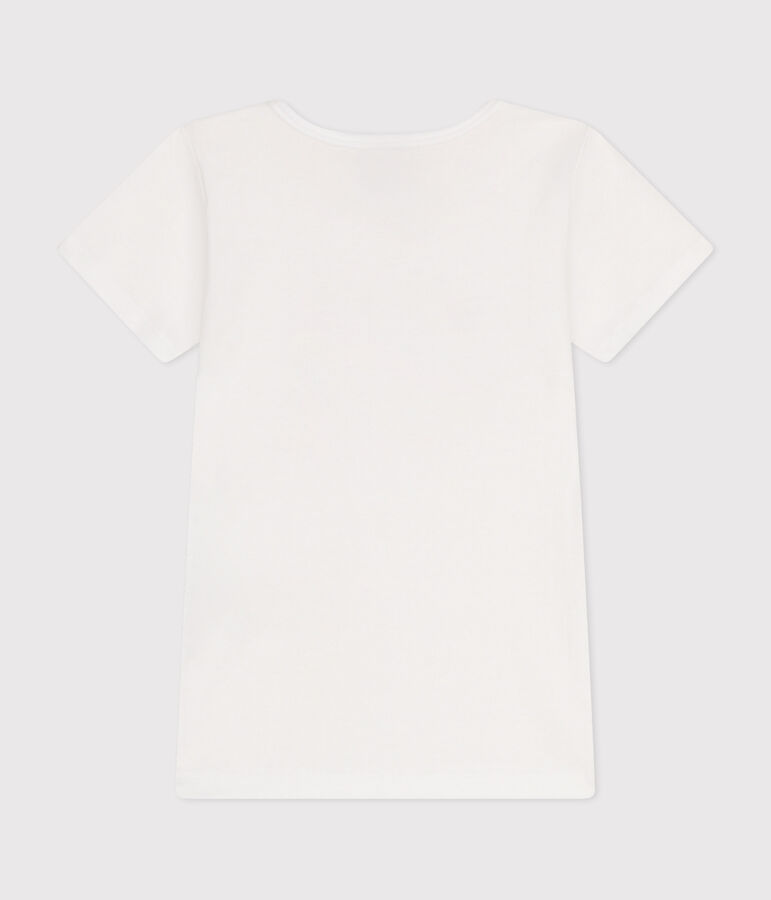Tee-shirt enfant en coton manches courtes blanc ECUME