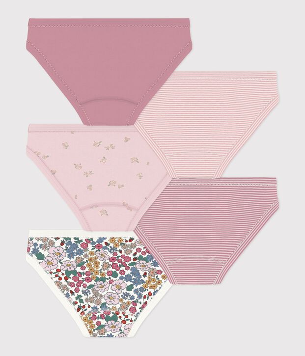 Lot de culottes enfant en coton &agrave; fleurs multicouleur