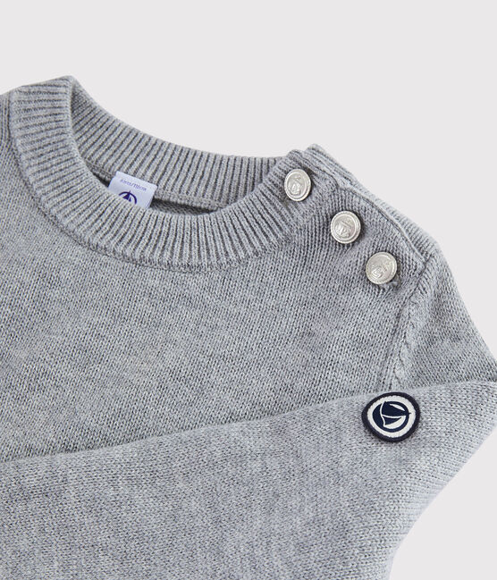 Pull en laine et coton enfant gris SUBWAY CHINE