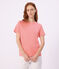 Tee-shirt femme en coton manches courtes uni rose