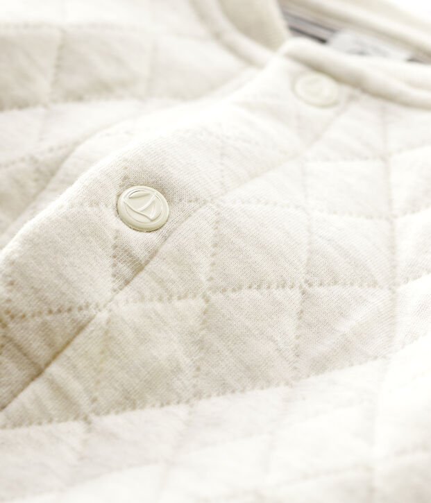 Cardigan matelass&eacute;e b&eacute;b&eacute;. beige chin&eacute;