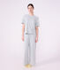 Pyjama femme en coton jambes larges &agrave; rayures