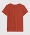 Tee-shirt LE DROIT col rond en coton bio Femme marron OMBRIE