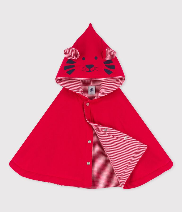 Cape en coton bio b&eacute;b&eacute; rouge TERKUIT