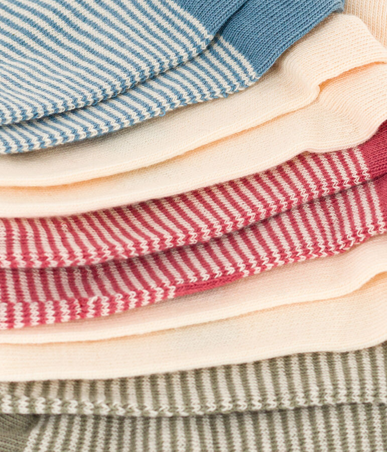 Lot de 5 paires de chaussettes rayures en jersey de coton enfants multicouleur