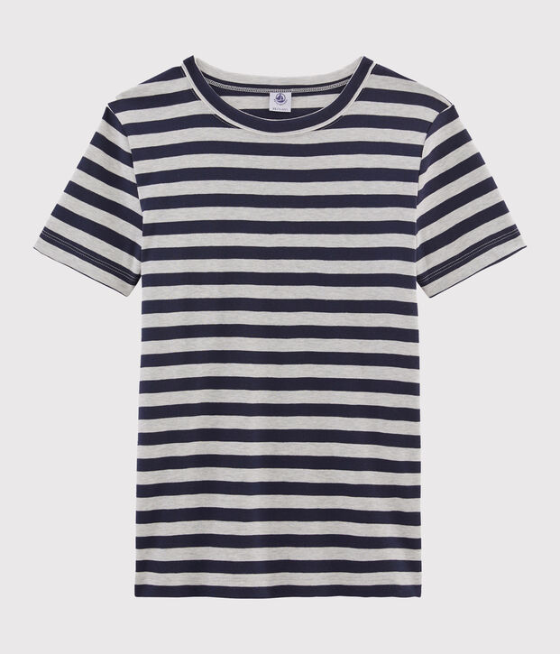 Tee shirt iconique femme bleu/gris