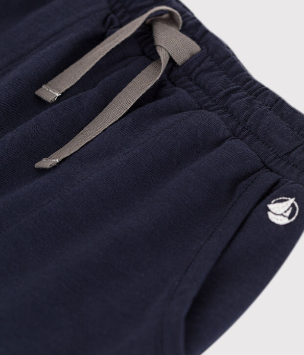 Short en jersey flamm&eacute; enfant fille bleu marine