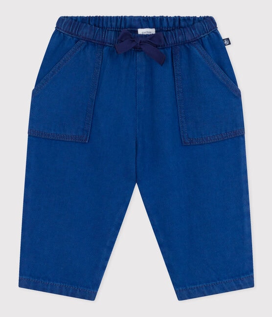 Pantalon en coton lyocell bébé bleu INCOGNITO