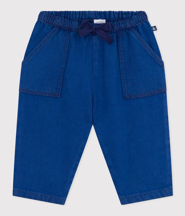 Pantalon en coton lyocell b&eacute;b&eacute; bleu