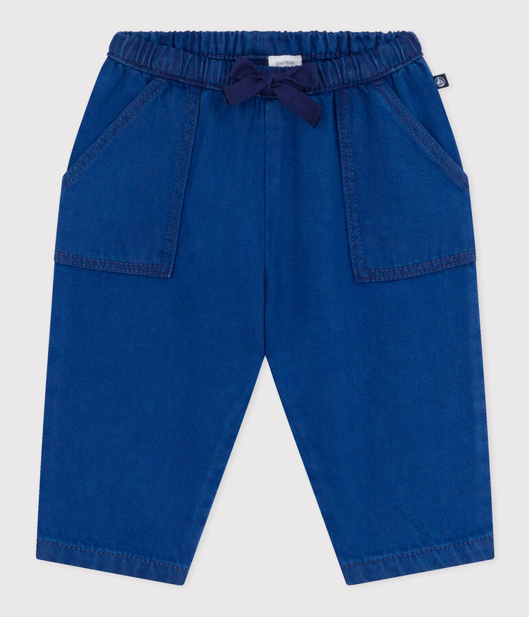 Pantalon en coton lyocell b&eacute;b&eacute; bleu INCOGNITO