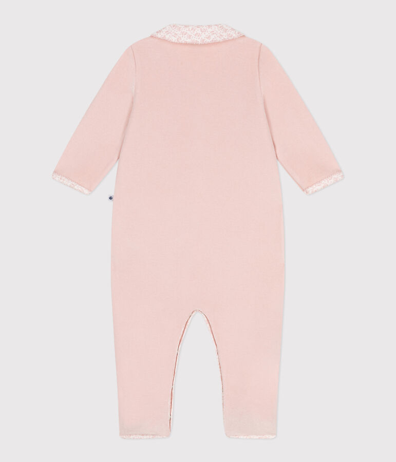 Pyjama b&eacute;b&eacute; en velours avec col rose SALINE