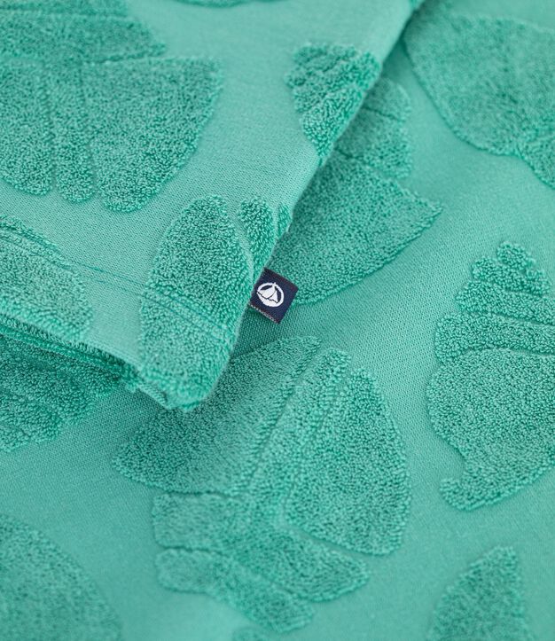 Chemise enfant en coton &agrave; manches courtes vert