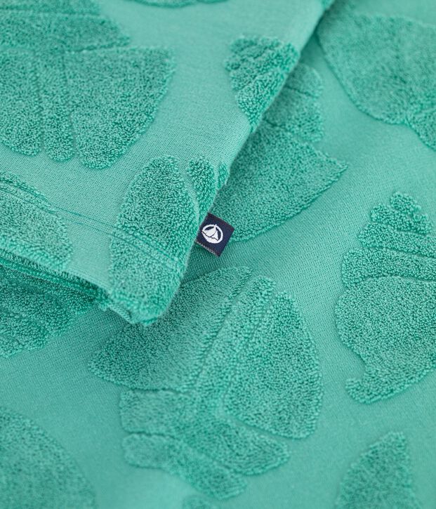 Chemise enfant en coton &agrave; manches courtes vert