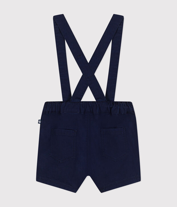 Salopette courte en serge b&eacute;b&eacute; bleu