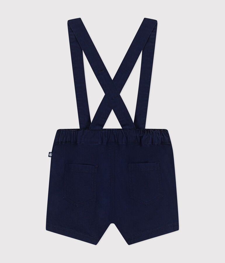 Salopette courte en serge b&eacute;b&eacute; bleu MEDIEVAL